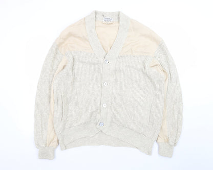 Schiatti & C Old England Napoli Men's Beige XL Linen Cotton Knit Cardigan