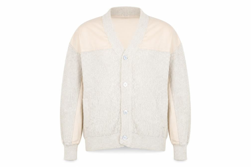 Schiatti & C Old England Napoli Men's Beige XL Linen Cotton Knit Cardigan