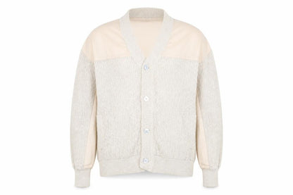 Schiatti & C Old England Napoli Men's Beige XL Linen Cotton Knit Cardigan
