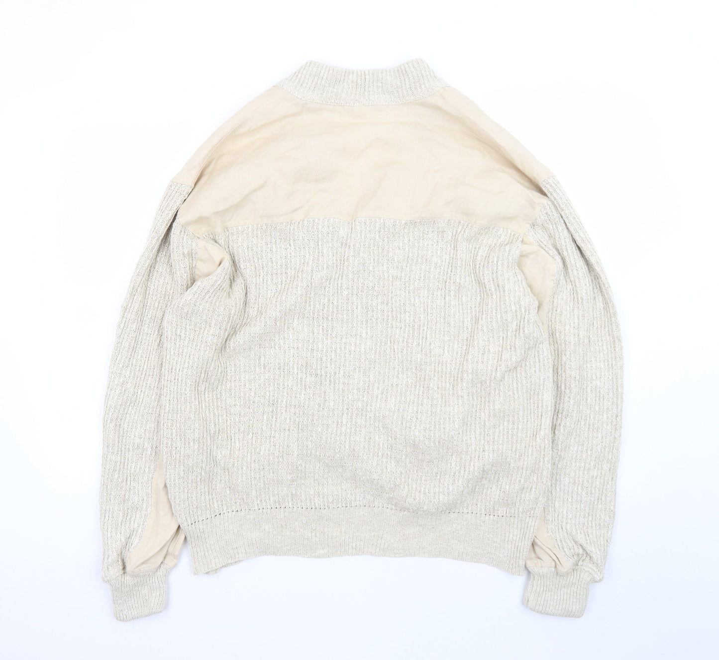 Schiatti & C Old England Napoli Men's Beige XL Linen Cotton Knit Cardigan