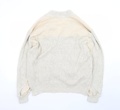 Schiatti & C Old England Napoli Men's Beige XL Linen Cotton Knit Cardigan