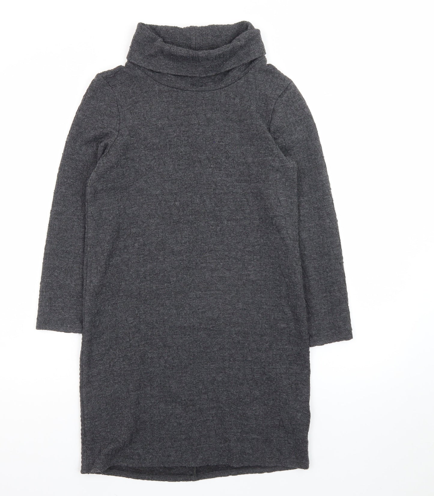 Warehouse Women’s Grey Knit Roll Neck Shift Dress Size 10