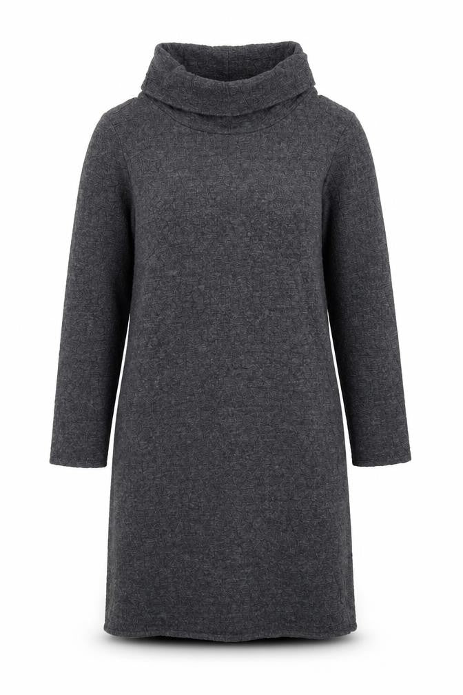 Warehouse Women’s Grey Knit Roll Neck Shift Dress Size 10