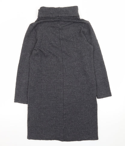 Warehouse Women’s Grey Knit Roll Neck Shift Dress Size 10