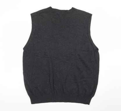 IZOD Men’s Grey Cotton Argyle Knit Sleeveless V-Neck Vest L