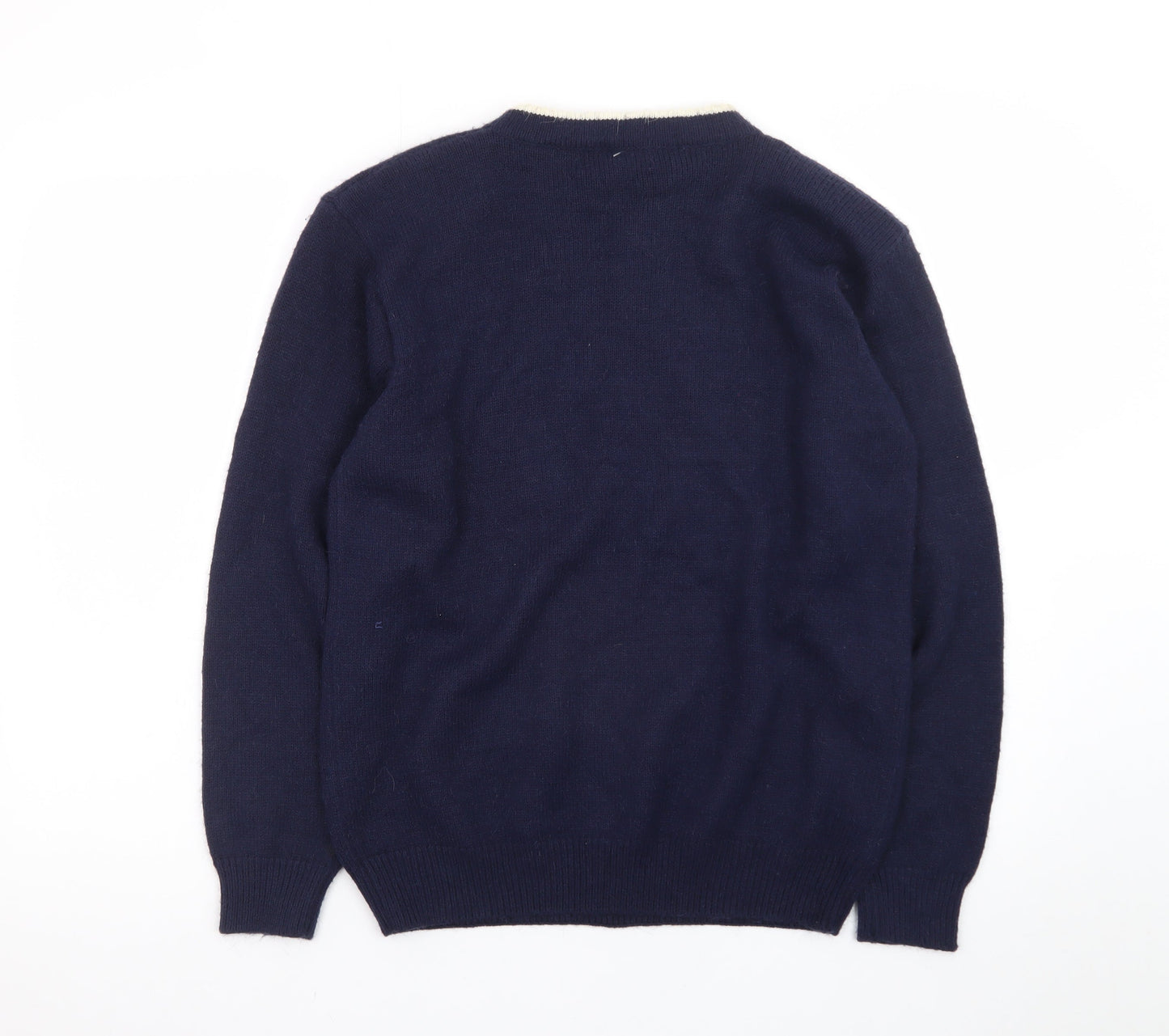 Alfred Dunner Women’s Navy Bow Pullover Jumper Size M Acrylic Knit