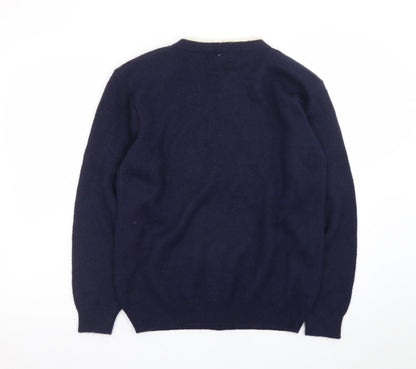 Alfred Dunner Women’s Navy Bow Pullover Jumper Size M Acrylic Knit