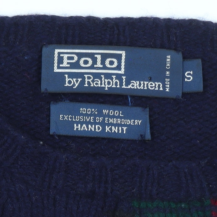 Ralph Lauren Men's Multicoloured Wool Hand Knit Graphic Jumper S