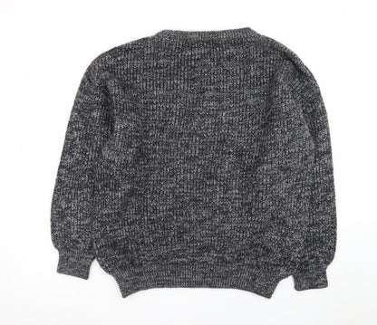 Fiume Men's Grey Argyle Wool Blend Chunky Knit Pullover Jumper XL