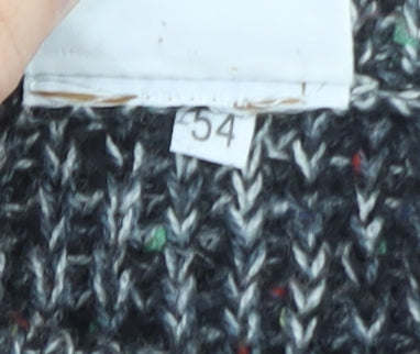 Fiume Men's Grey Argyle Wool Blend Chunky Knit Pullover Jumper XL