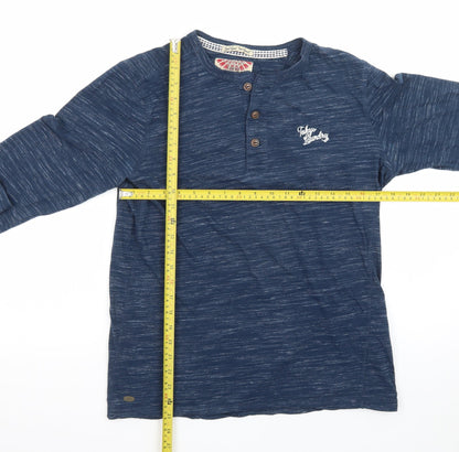 Tokyo Laundry Men's Blue Henley Long Sleeve T-Shirt Size M