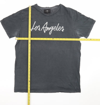 7 For All Mankind Men's Grey Los Angeles Cotton T-Shirt Size L