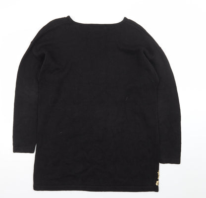 Trimmings Women's Black Sequin Embellished Knit Jumper Medium