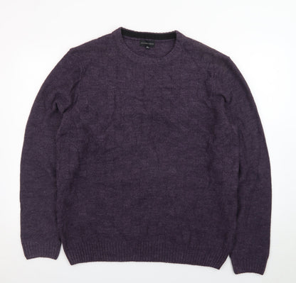 Geoffrey Beene Men's Purple Wool Crew Neck Pullover Jumper L
