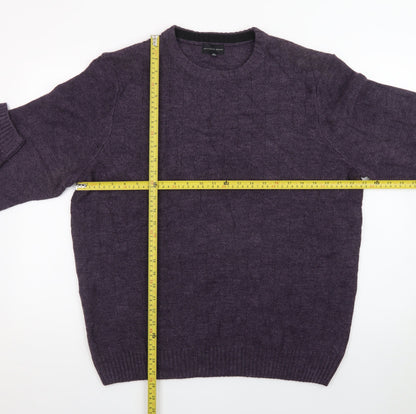 Geoffrey Beene Men's Purple Wool Crew Neck Pullover Jumper L