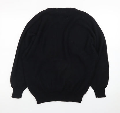 SRS International Women Black Gold Bow Pullover Jumper Size 12