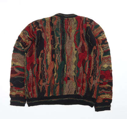 Protege Men’s Multicoloured 90s Retro Knit Chunky Pullover Jumper L