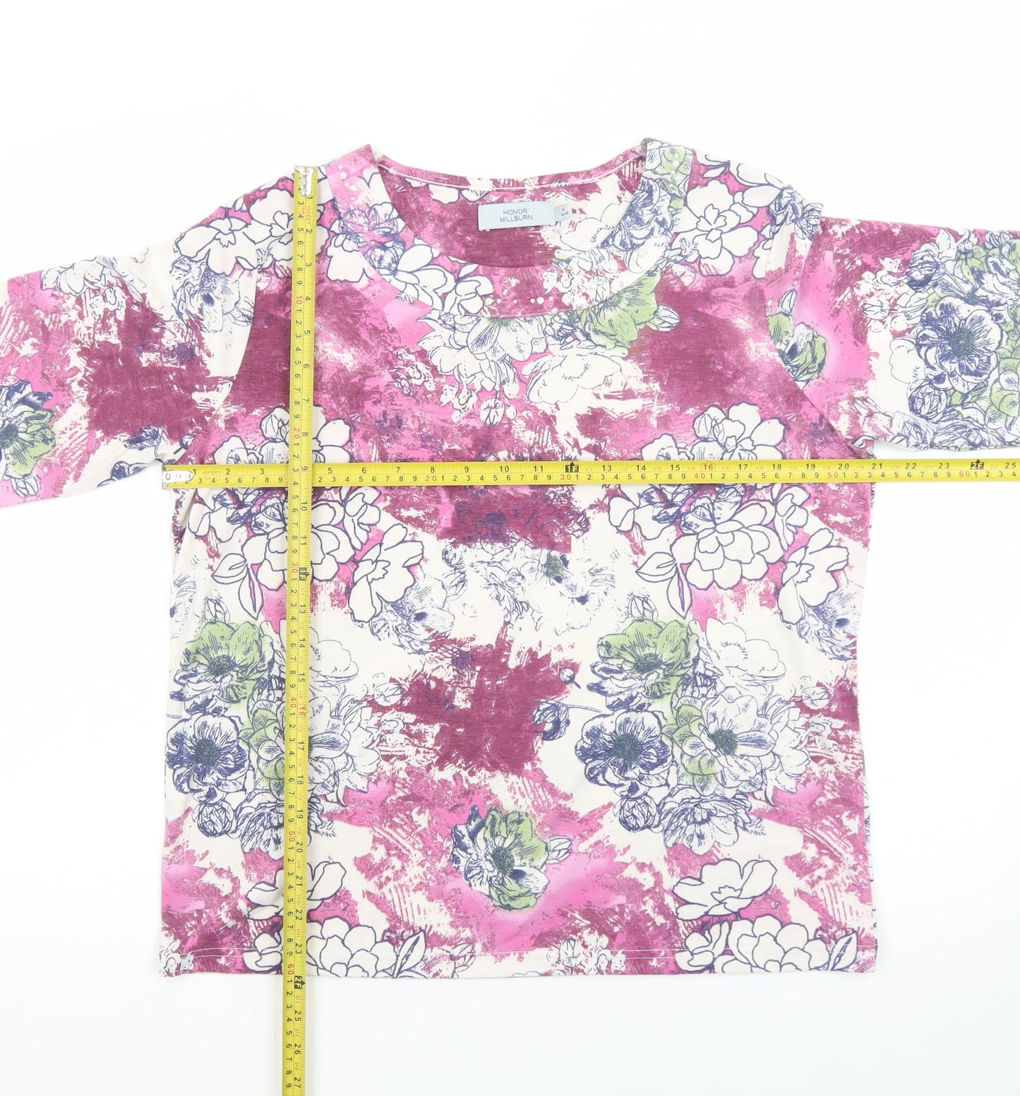 Honor Millburn Womens Multicoloured Floral Jersey Top Size L