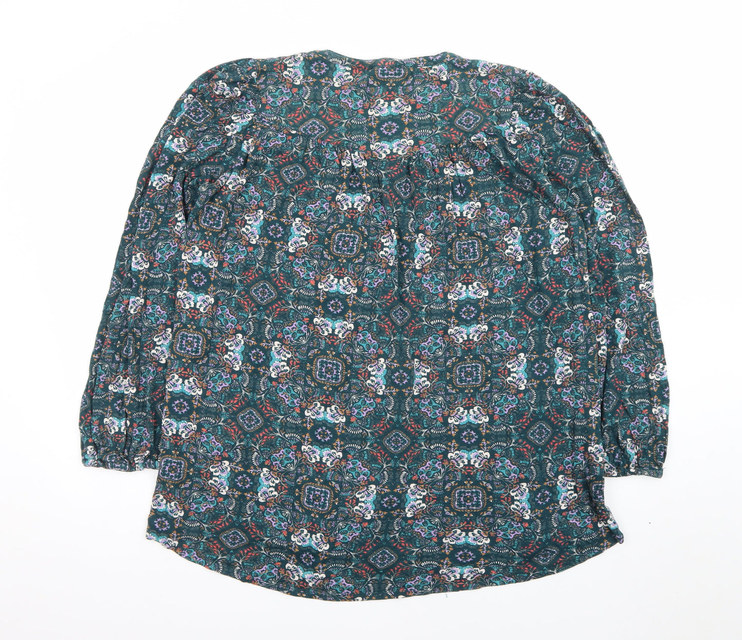Fat Face Womens Blue Floral Bohemian Viscose Tunic Blouse UK 12