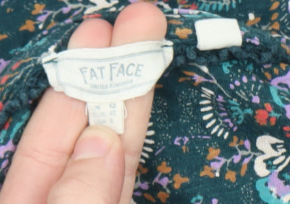 Fat Face Womens Blue Floral Bohemian Viscose Tunic Blouse UK 12