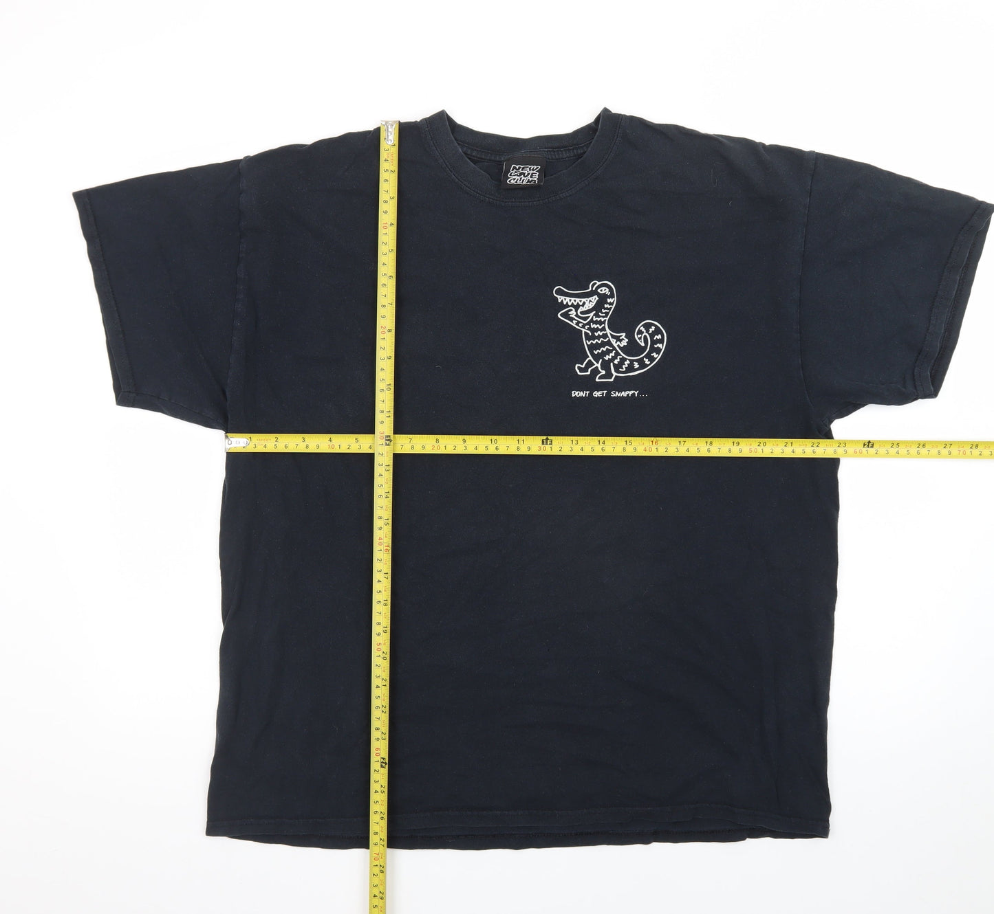 New Love Club Men's Black Funny Graphic Ring Spun Cotton T-Shirt L