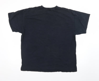 New Love Club Men's Black Funny Graphic Ring Spun Cotton T-Shirt L