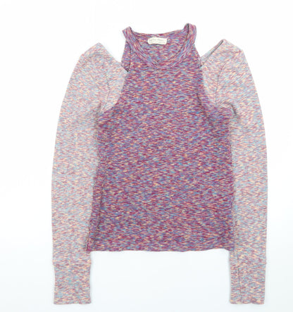 We The Free Women's Multicoloured L Cold Shoulder Knit Jumper