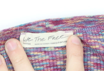 We The Free Women's Multicoloured L Cold Shoulder Knit Jumper