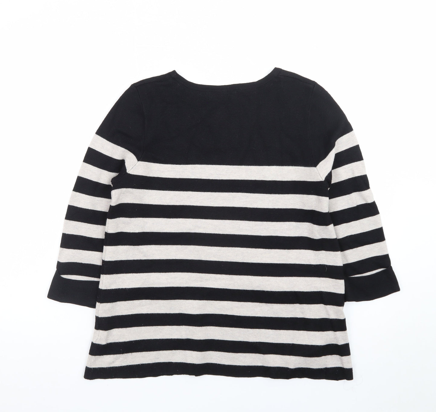 Marks and Spencer Women’s Black Striped Tunic Top UK 12 3/4 Sleeve