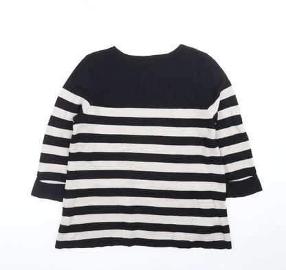 Marks and Spencer Women’s Black Striped Tunic Top UK 12 3/4 Sleeve