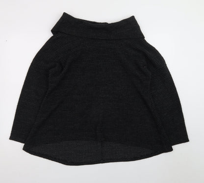 Apricot Women Black Cowl Neck Chunky Knit Jumper S