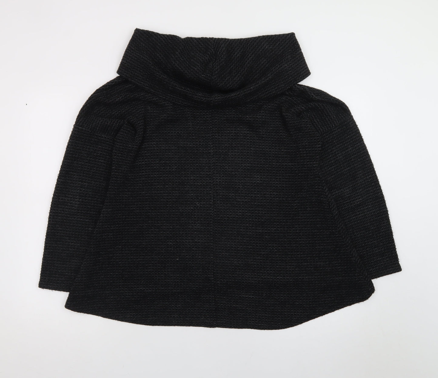 Apricot Women Black Cowl Neck Chunky Knit Jumper S