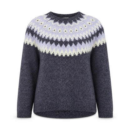 Marks and Spencer Women’s Grey Fair Isle Wool Blend Jumper Size 14