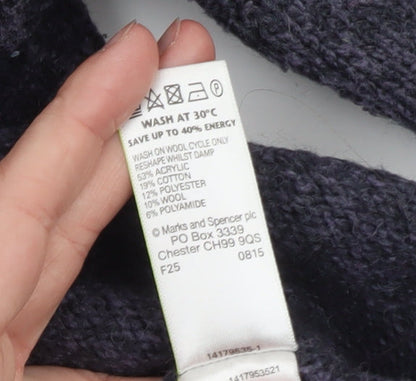 Marks and Spencer Women’s Grey Fair Isle Wool Blend Jumper Size 14