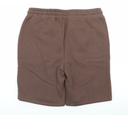 boohooMAN Men’s Brown Skull Graphic Sweat Shorts L Casual