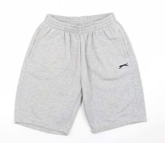 Slazenger Men's Grey XL Sweat Shorts Elastic Waist Pockets
