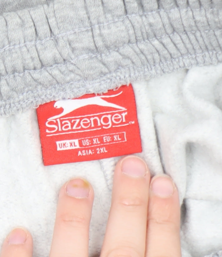 Slazenger Men's Grey XL Sweat Shorts Elastic Waist Pockets