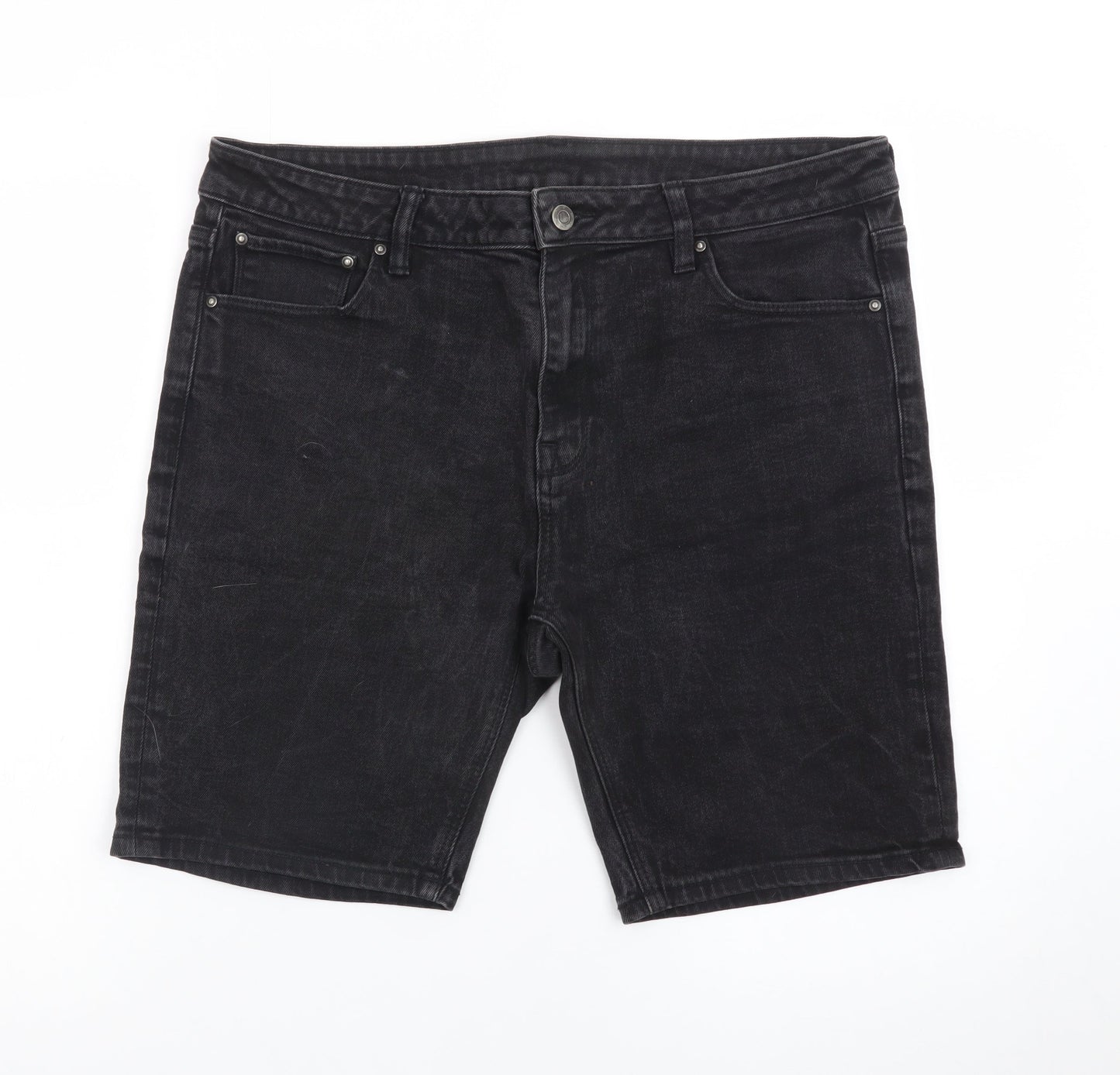 ASOS Women’s Black Denim Bermuda Shorts Size 18 Cotton Stretch