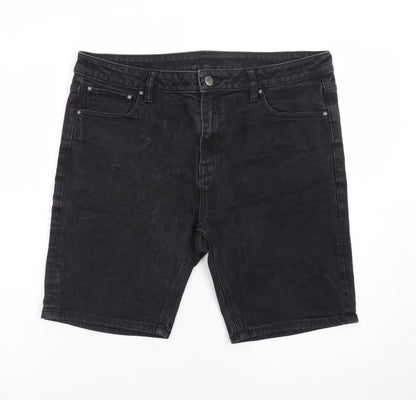 ASOS Women’s Black Denim Bermuda Shorts Size 18 Cotton Stretch