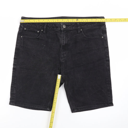 ASOS Women’s Black Denim Bermuda Shorts Size 18 Cotton Stretch