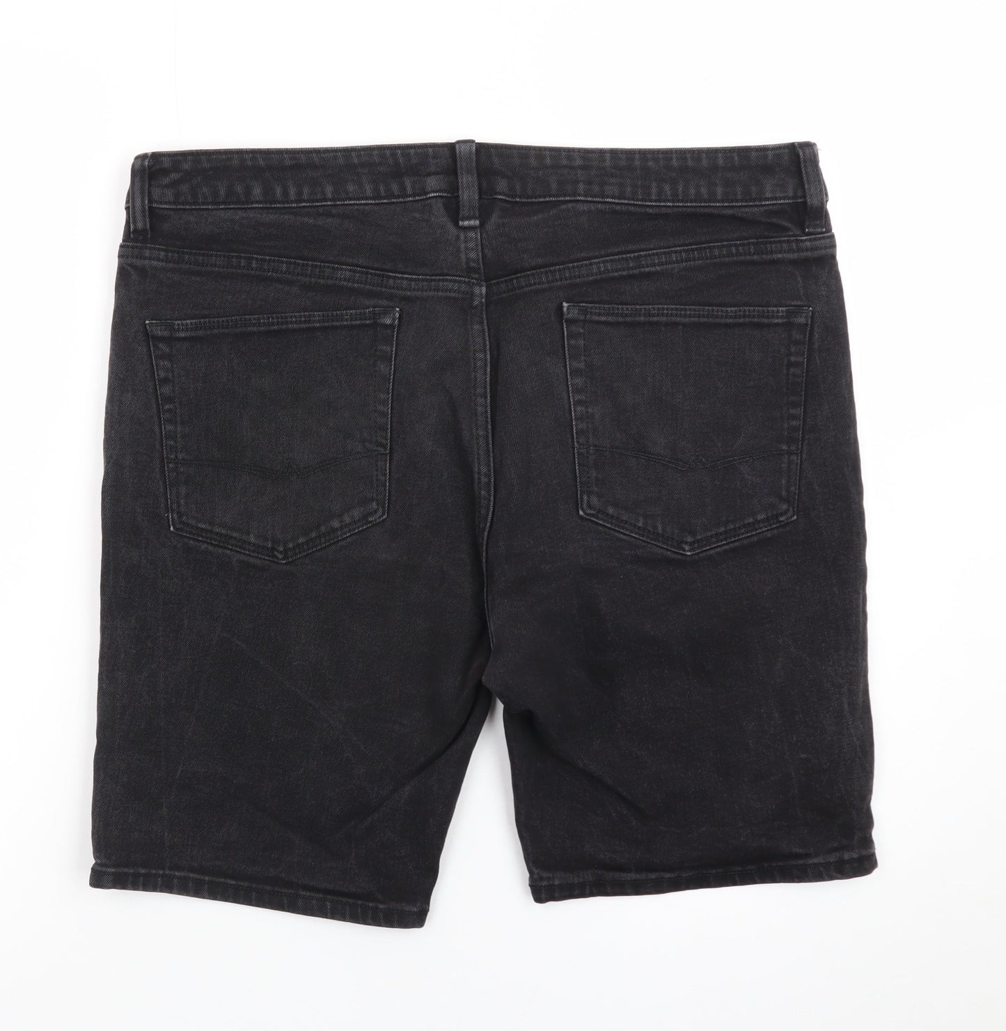 ASOS Women’s Black Denim Bermuda Shorts Size 18 Cotton Stretch