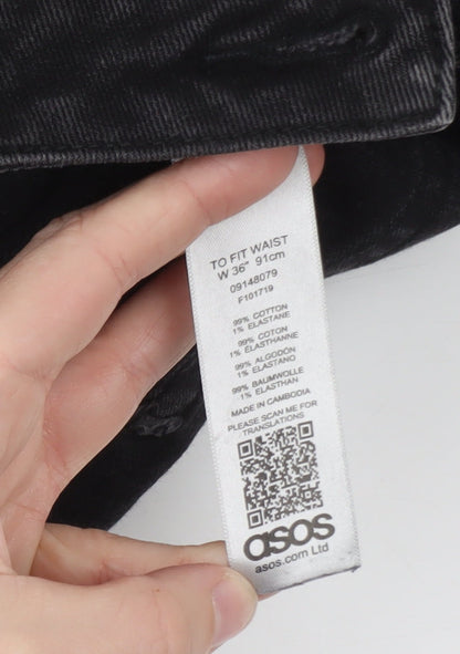 ASOS Women’s Black Denim Bermuda Shorts Size 18 Cotton Stretch