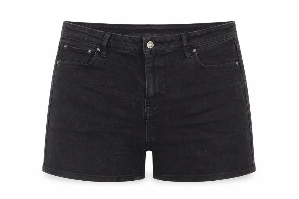 ASOS Women’s Black Denim Shorts Size 36 Mid Rise Cotton Blend
