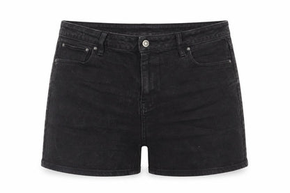 ASOS Women’s Black Denim Shorts Size 36 Mid Rise Cotton Blend