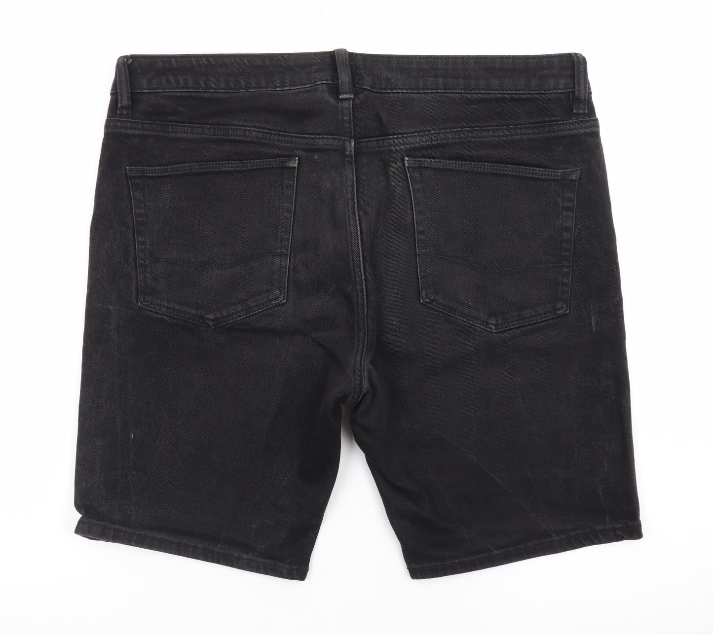 ASOS Women’s Black Denim Shorts Size 36 Mid Rise Cotton Blend