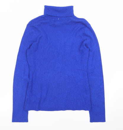 Togo Womens Blue Roll Neck Long Sleeve Pullover Jumper Size L