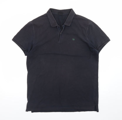 Scotch & Soda Men's Black XL Cotton Short Sleeve Polo Shirt