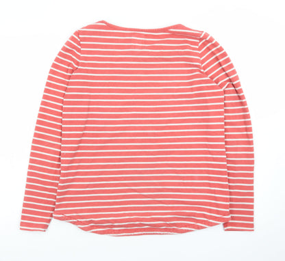 Fat Face Women Pink Striped Long Sleeve Cotton Breton T-Shirt UK 12
