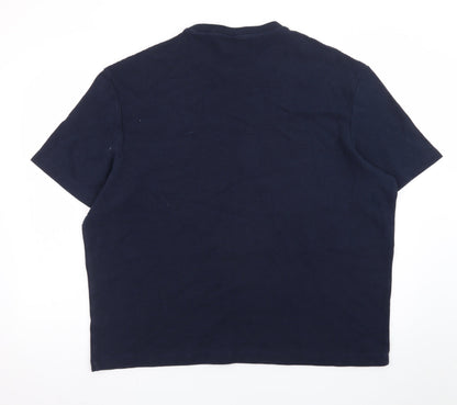 Marks and Spencer Men’s Navy Blue 2XL Regular Fit Crew Neck Cotton T-Shirt