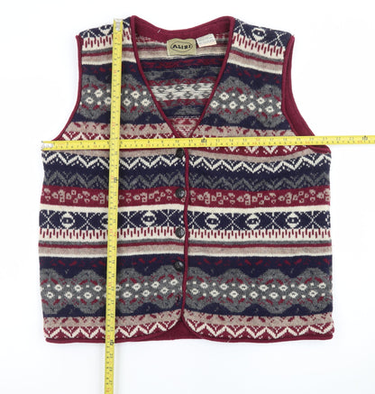 Alibi Women’s Multicoloured Fair Isle Wool Knit Vest L